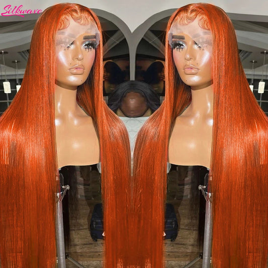 Orange Ginger Silky Straight Brazilian HD Lace Front Wig
