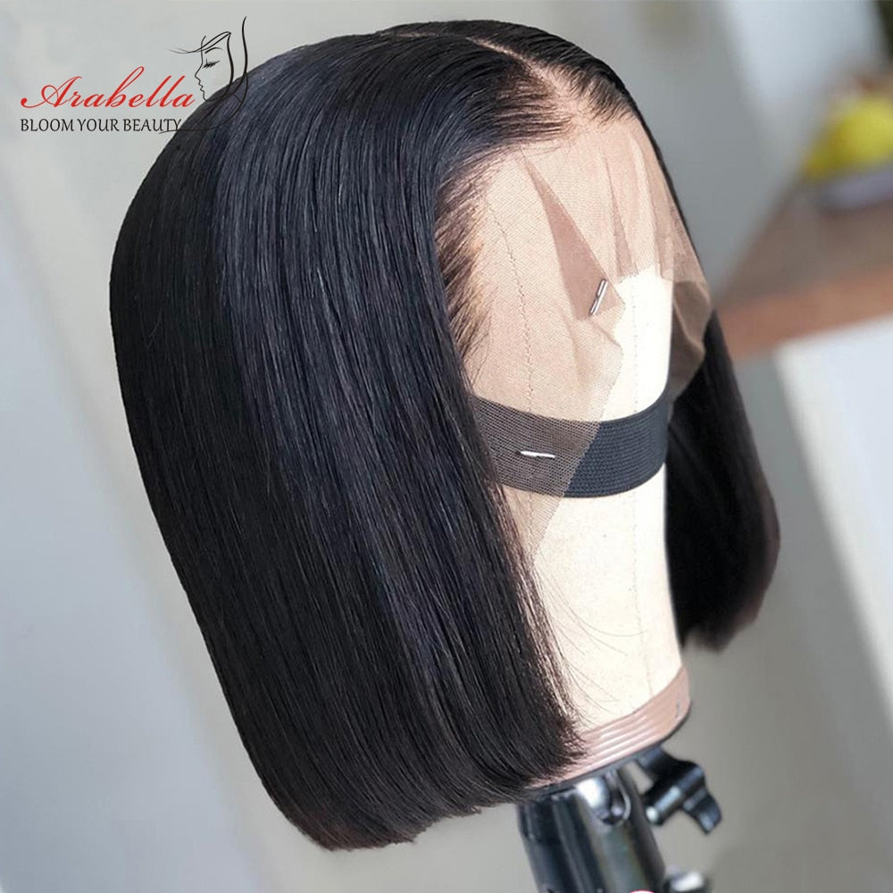 Silky Straight Transparent Lace Frontal Bob Wig
