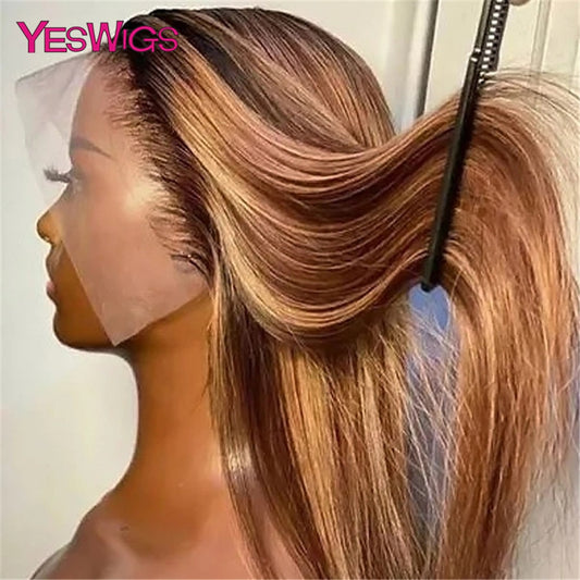 Highlighted Ombre Honey Blonde 4/27 Colored Lace Front Wig