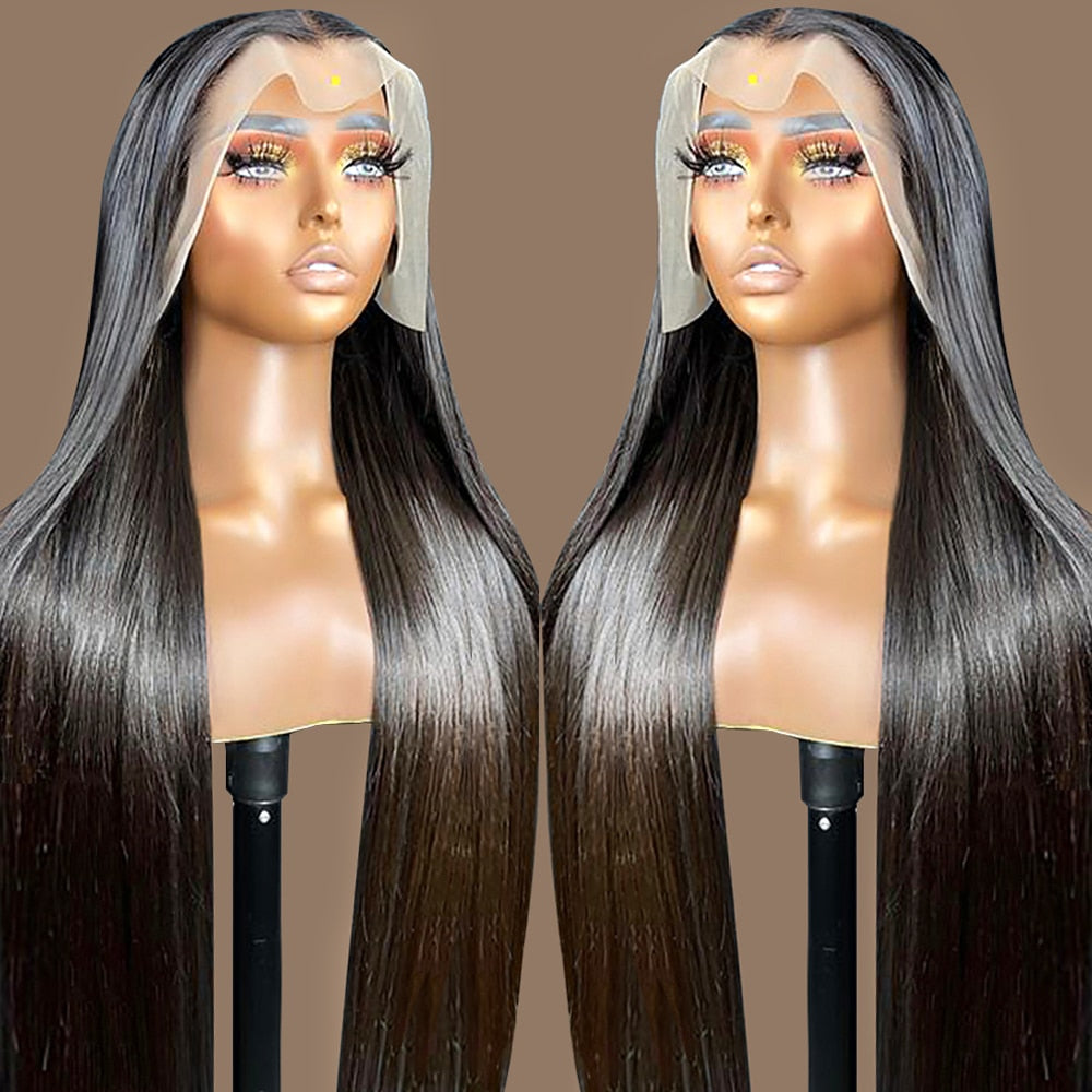13X6 Peruvian Bone Straight Transparent Lace Frontal Wig