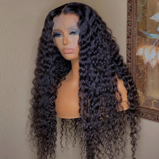 Kinky Curly Deep Wave Brazilian Remy HD Lace Front Wig