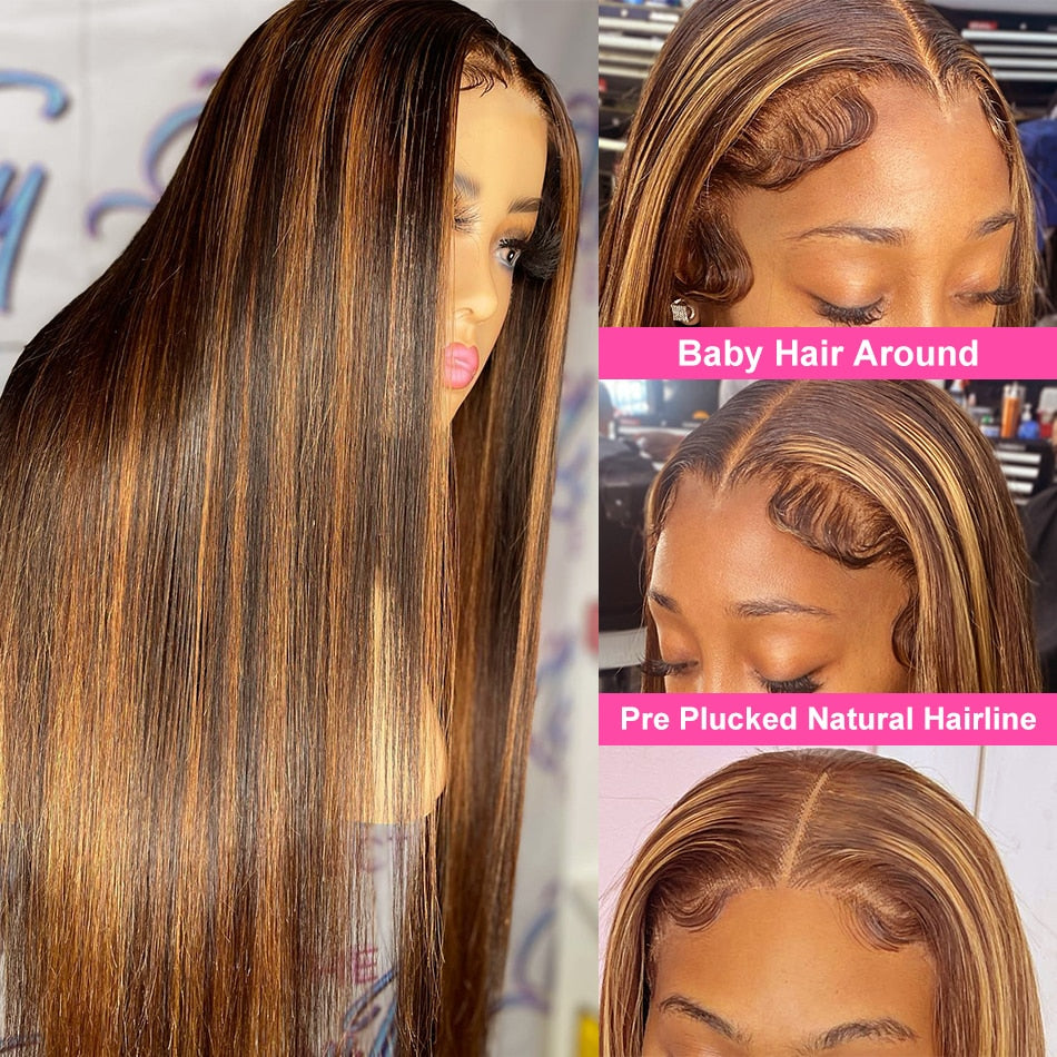 Honey Blonde Highlighted HD Lace Front Wig