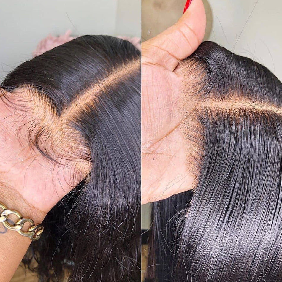 13X6 Peruvian Bone Straight Transparent Lace Frontal Wig